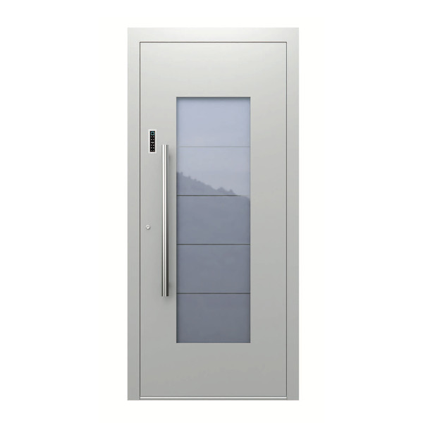 Aluminium Haustüre SmartTech AS-25 in RAL 9006 Weißaluminium